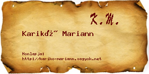 Karikó Mariann névjegykártya