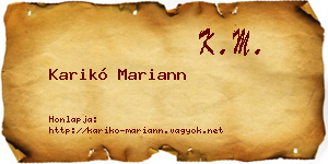 Karikó Mariann névjegykártya